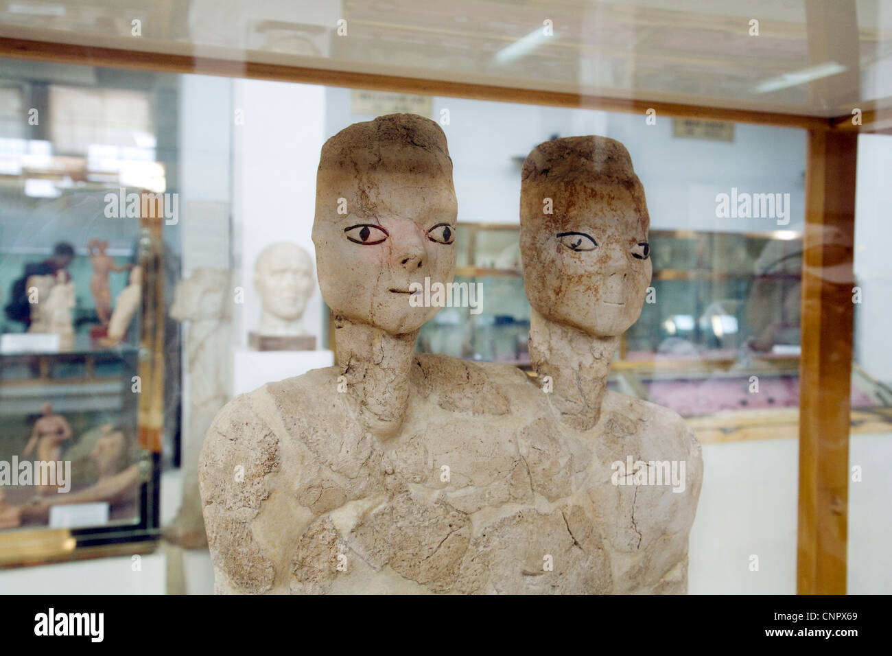 Ain Jordan; Neolithic statue dating from 8000-6000BC from Ain Ghazal in the Jordan Archaeological museum, Amman, Jordan Stock Photo Alamy