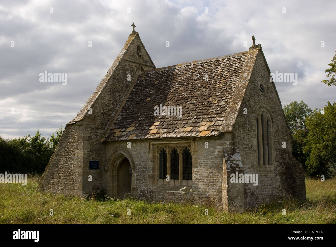 The church chancel of All Saint's in Leigh, Wiltshire Stock Photo