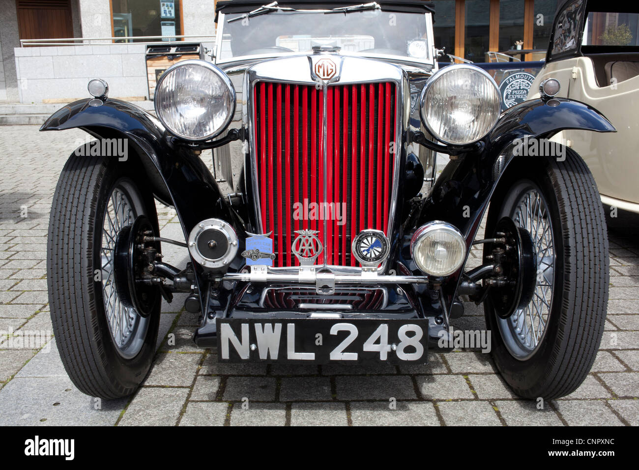 Classic cars at a rally in Falmouth Cornwall Stock Photo - Alamy
