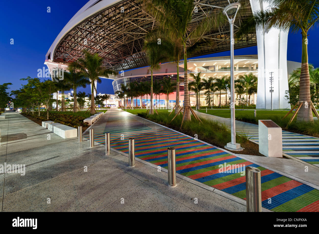 Access to the new Marlins Park, construction of the stadium was completed in March 2012. Stock Photo