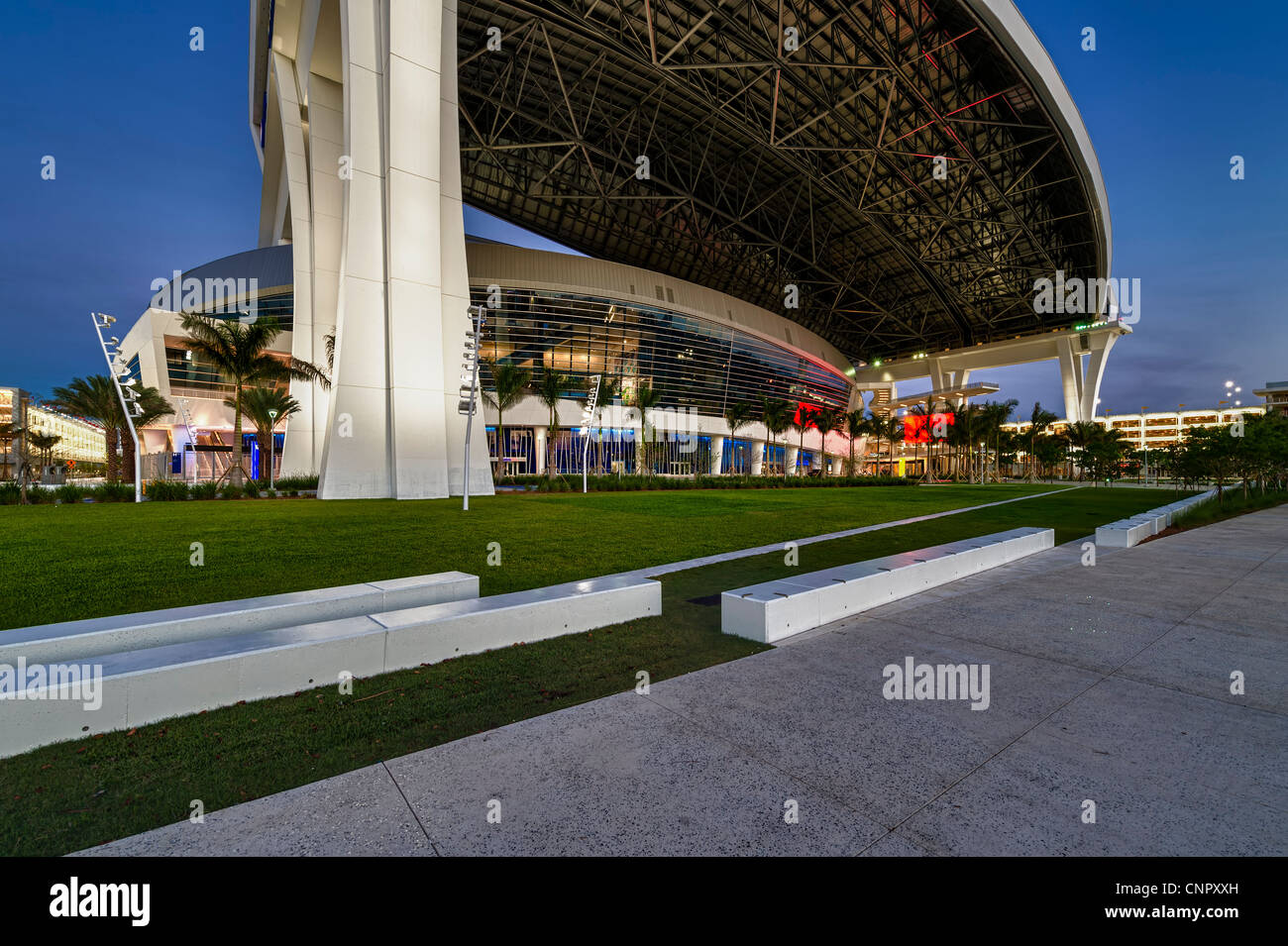 View of the new Marlins Park, construction of the stadium was completed in March 2012. Stock Photo