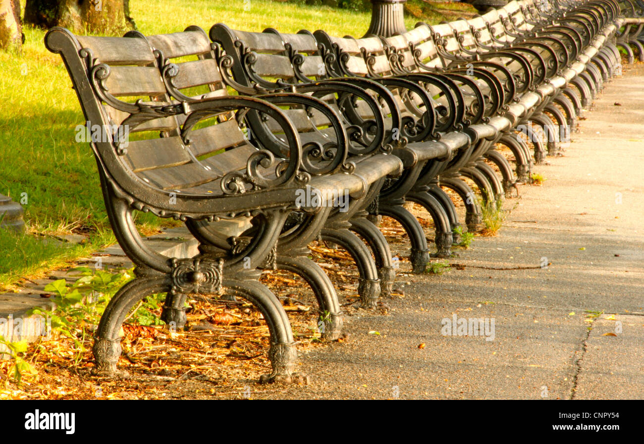Park Benches at Jamaica Pond, Boston Stock Photo Alamy