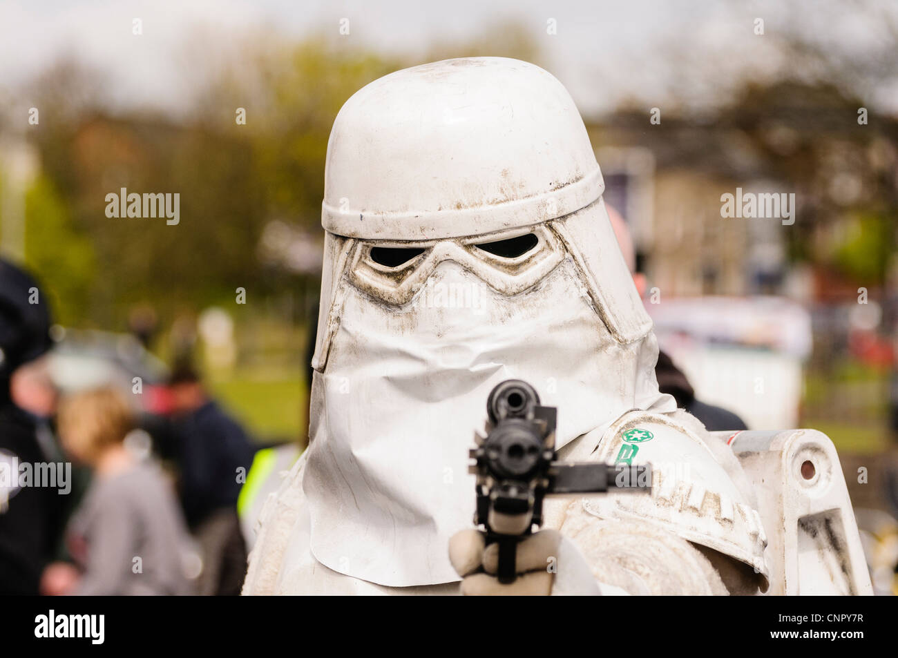 Star Wars fan dressed as a Snowtrooper Stock Photo