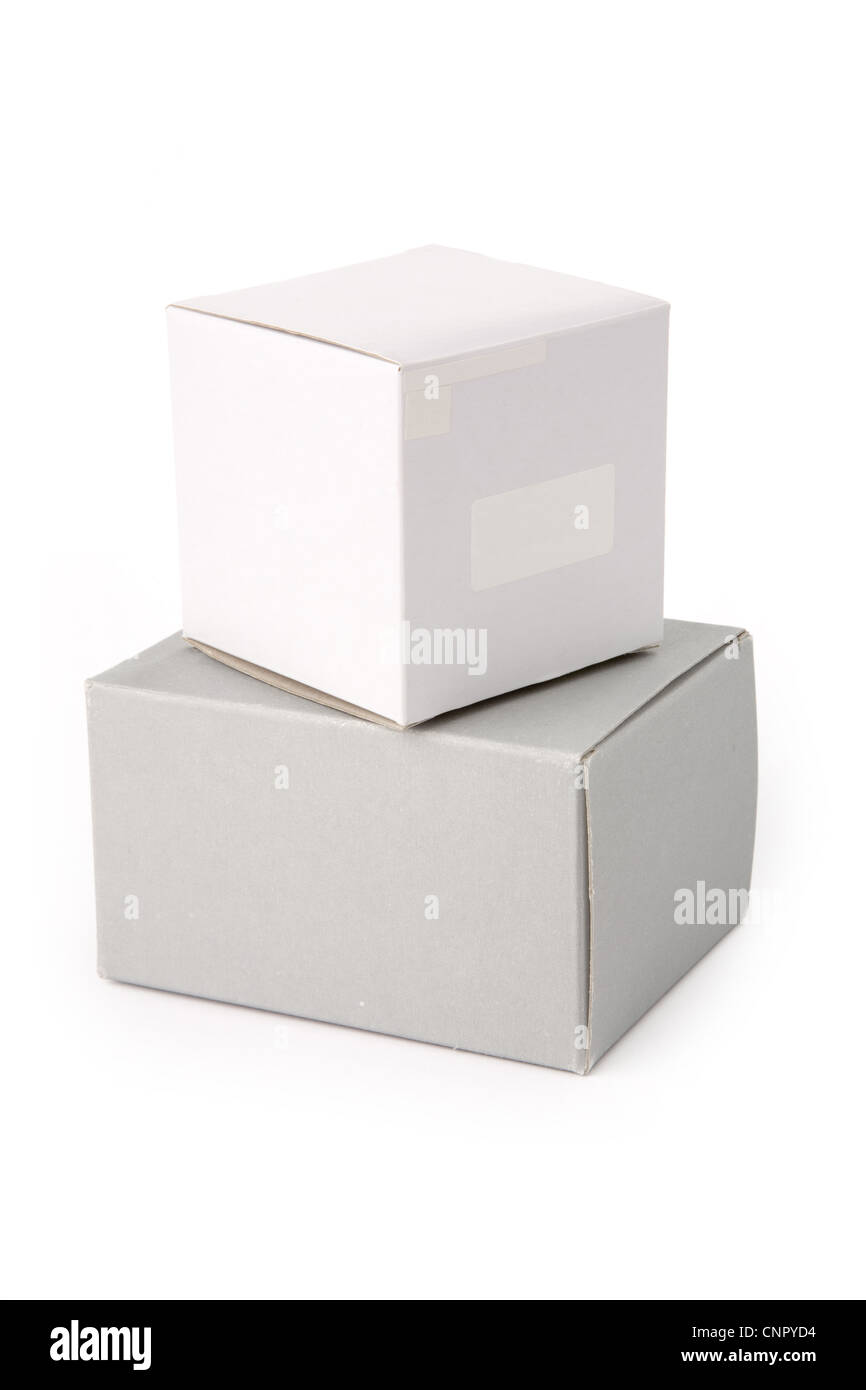 two boxes with white background Stock Photo - Alamy