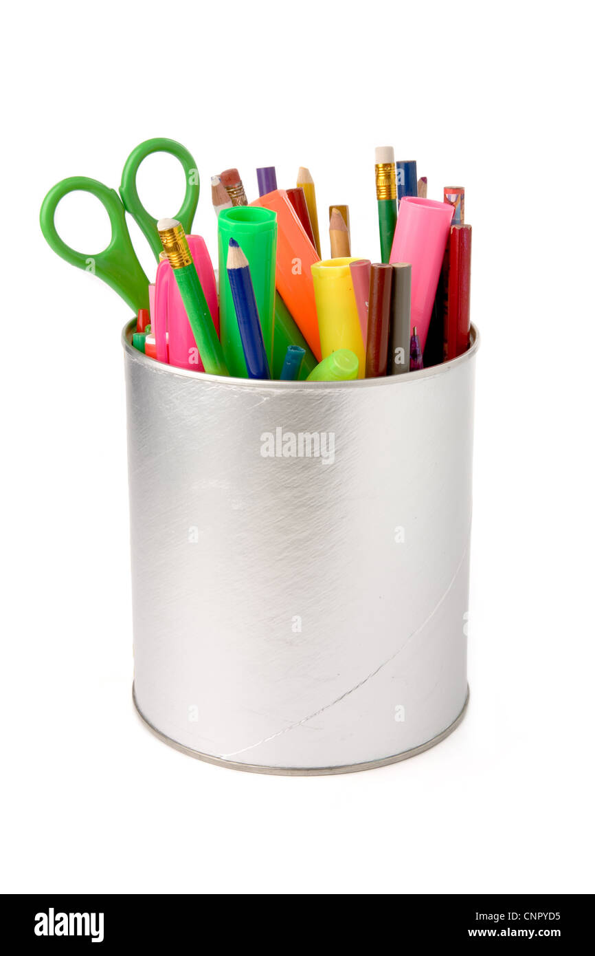 colorful pencils with white background Stock Photo