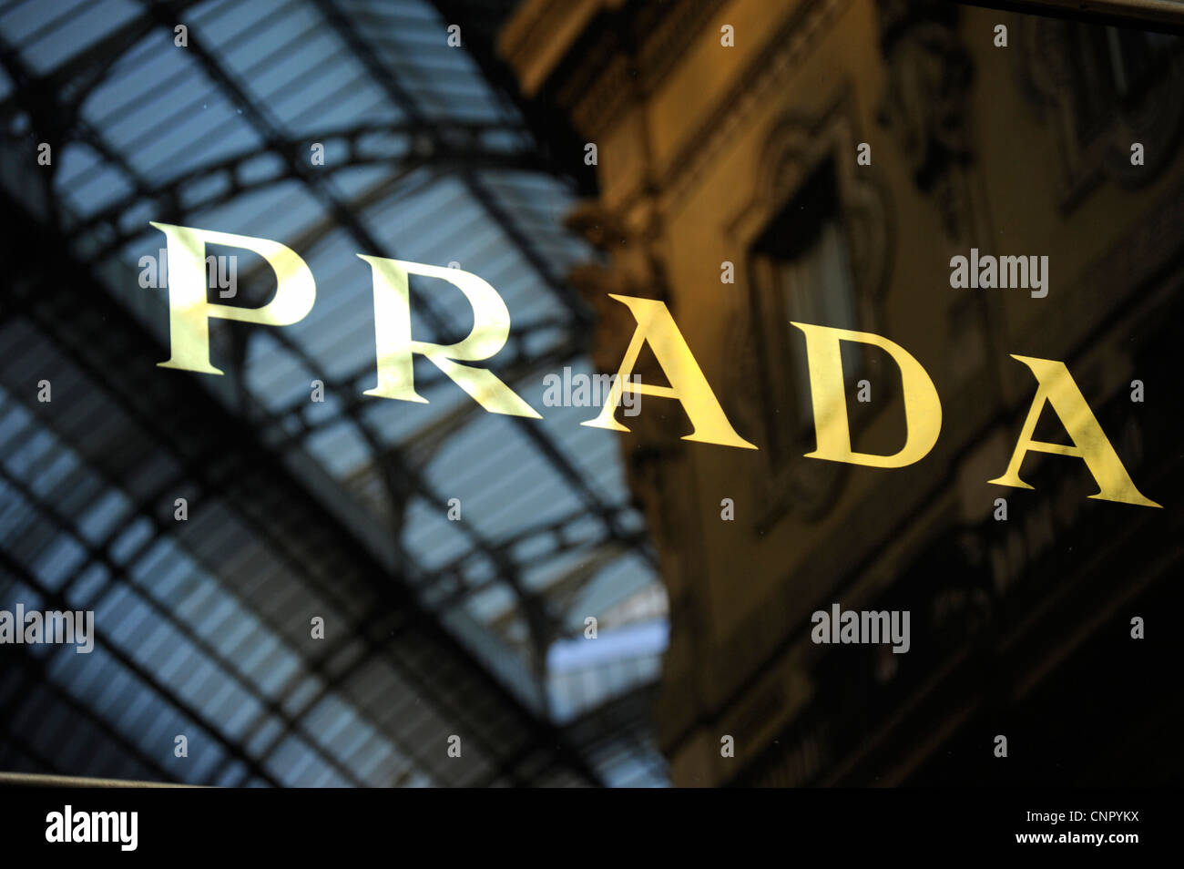 Prada shop. Galleria Vittorio Emanuele II. Milan, Italy Stock Photo