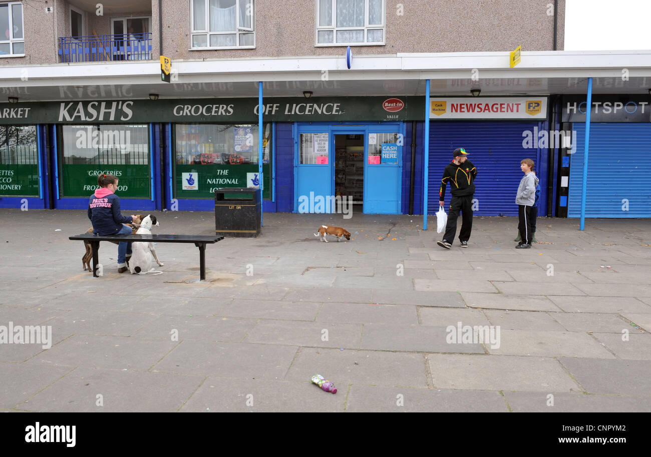 Holme Wood, the mainly white, deprived inner city housing estate in Bradford, West Yorkshire, UK Stock Photo