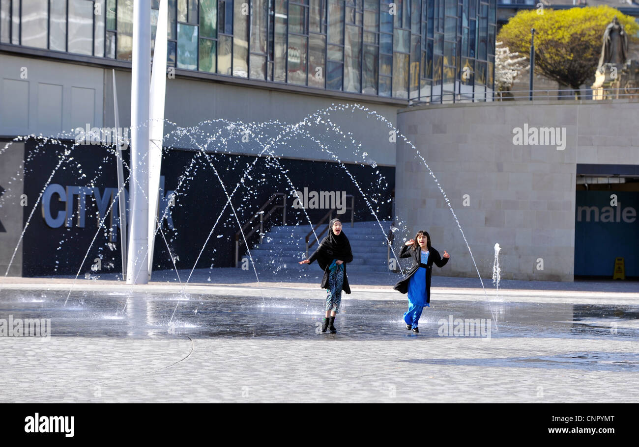 City Park, Bradford's new fountain and mirror park, the UK's largest