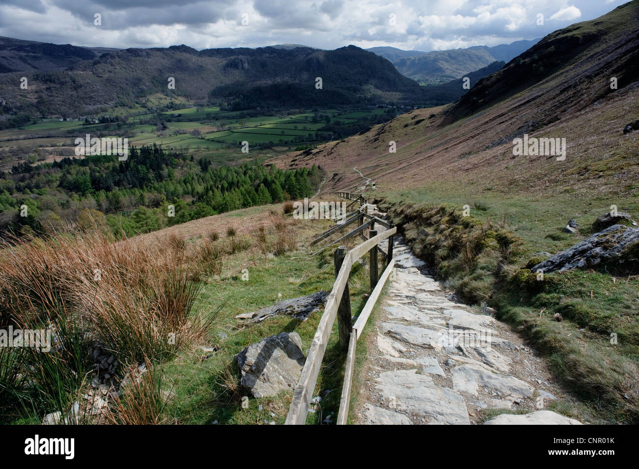 Photograph taken whilst descending Catbells, near Derwentwater, Cumbria, in the English Lake District. Stock Photo