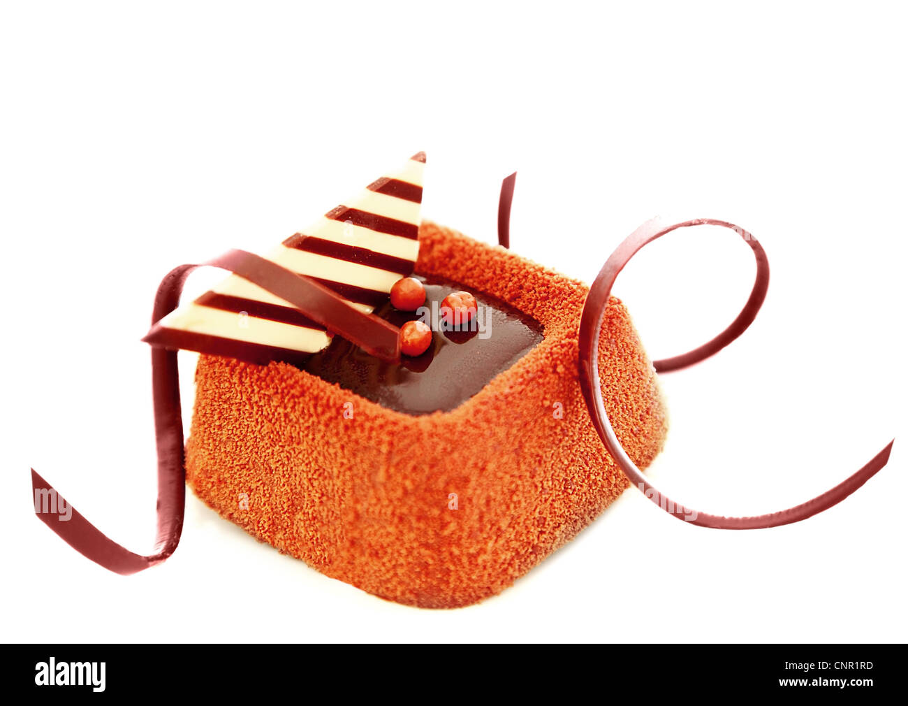 Tasty sweet chocolate cake isolated on white background Stock Photo - Alamy