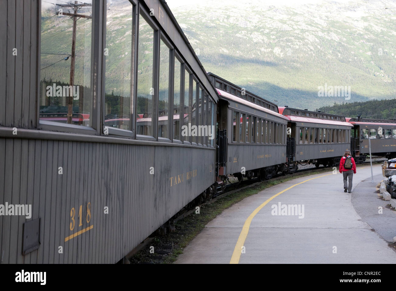 White Pass and Yukon Route Railroad, Skagway, Alaska, USA Stock Photo