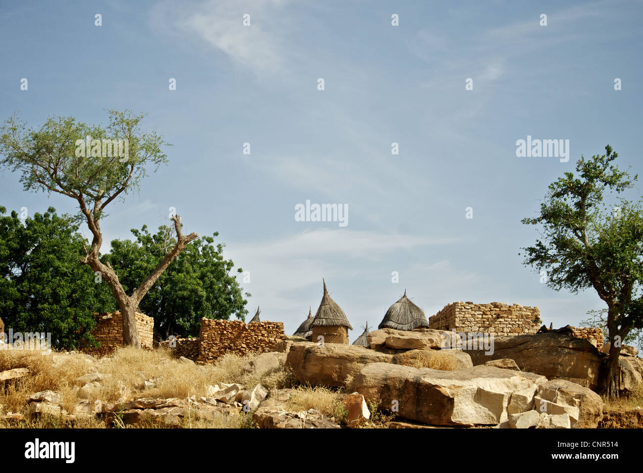 A rural village in Dogon County, Mali. Stock Photo