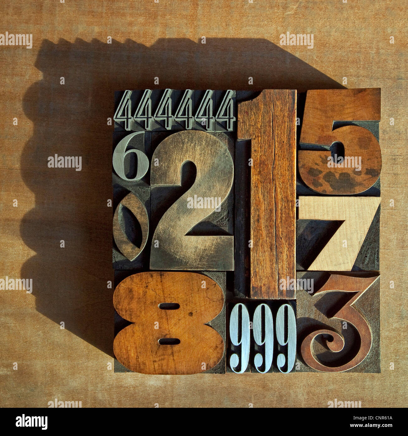 Wood Numbers - Vintage Letterpress Type Stock Image - Image of type,  typescript: 13839989