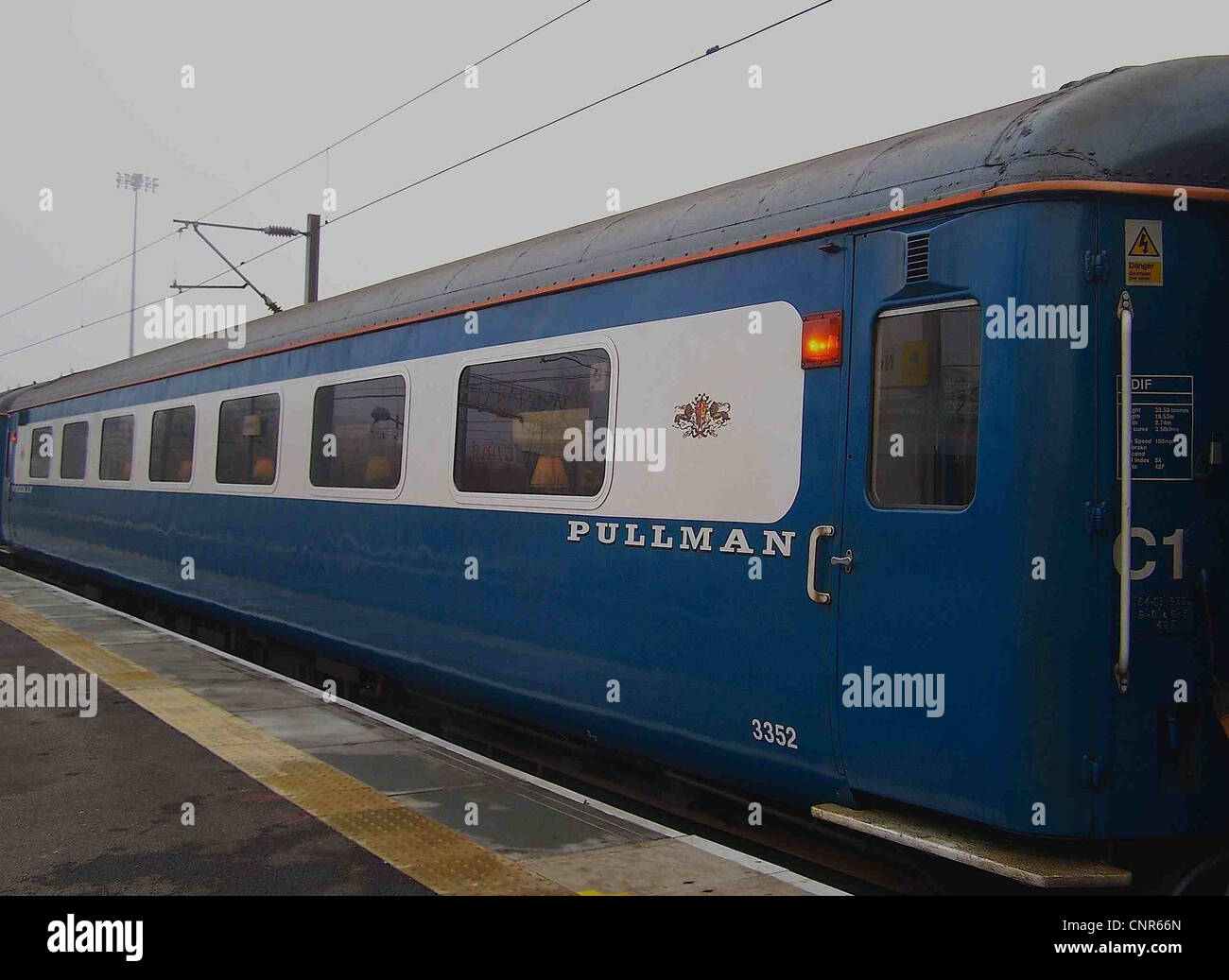 Hertfordshire Railtours charter vehicle Blue Pullman liveried Mark II FO No. 3352. Stock Photo