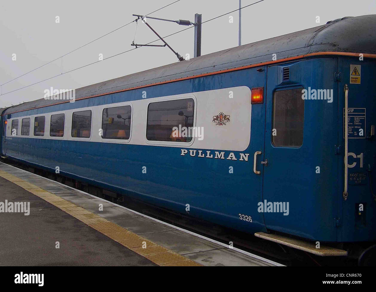 Hertfordshire Railtours charter vehicle Blue Pullman liveried Mark II FO No. 3326. Stock Photo