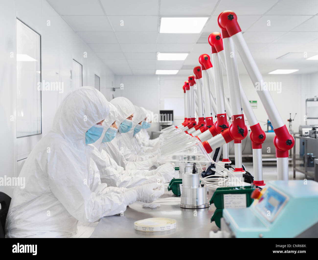 Scientists working in lab Stock Photo