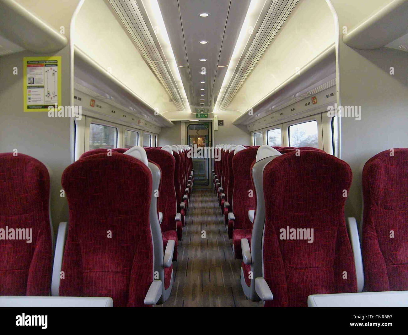 The Standard Class interior aboard a Cross Country Mark III TS vehicle. Stock Photo