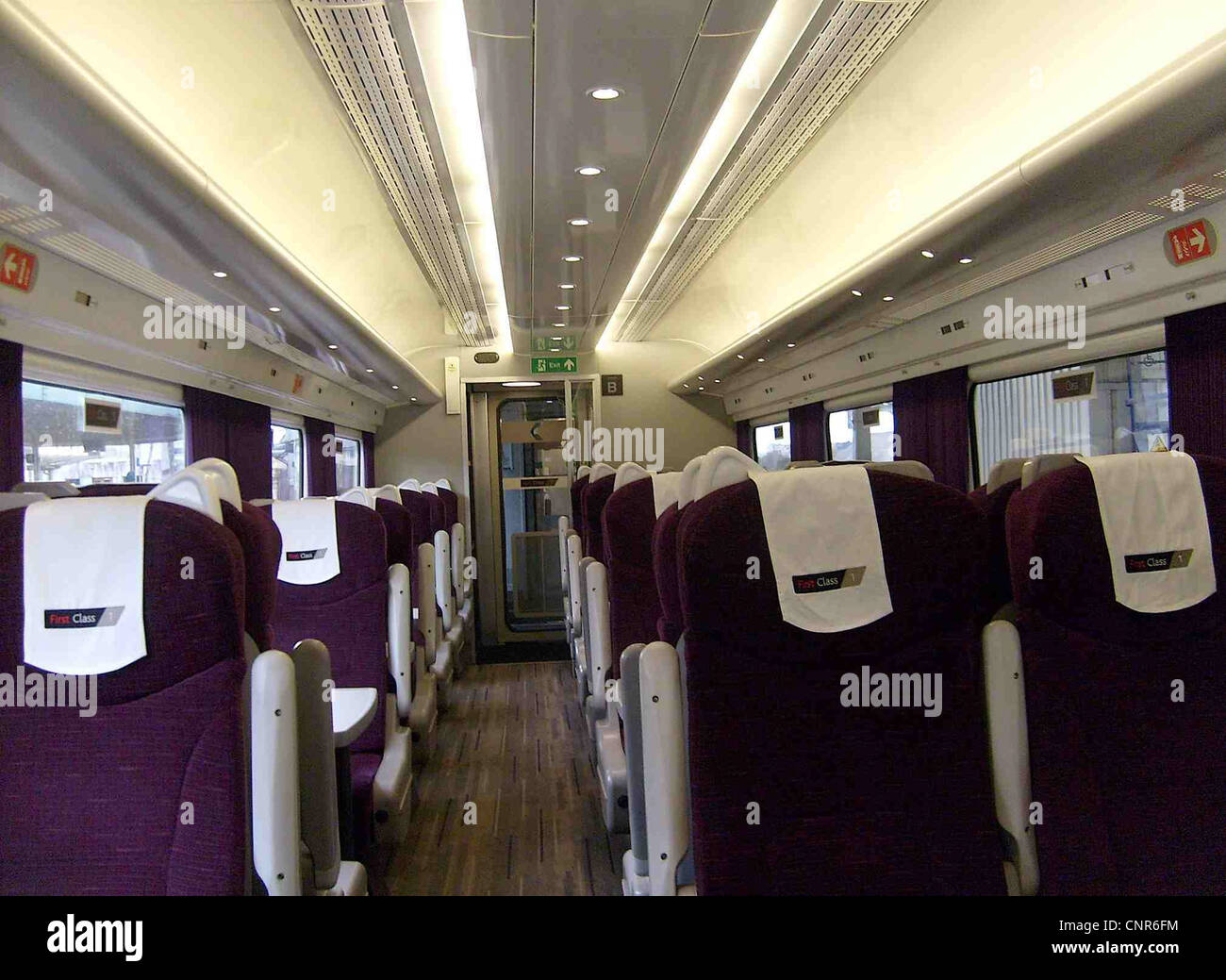 The First Class interior aboard a Cross Country Mark III TCC vehicle