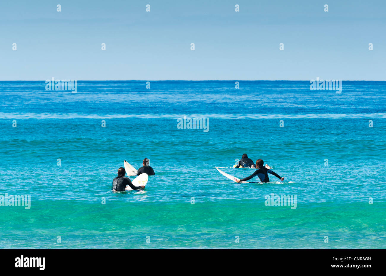 Surfers, Tarifa, Costa de la Luz, Cadiz, Andalusia, Spain. Stock Photo