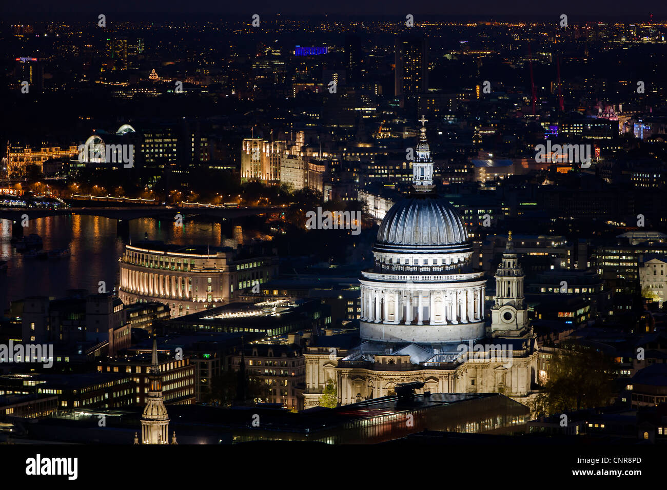 London  England UK St Pauls Cathedral Dome Aerial Stock Photo