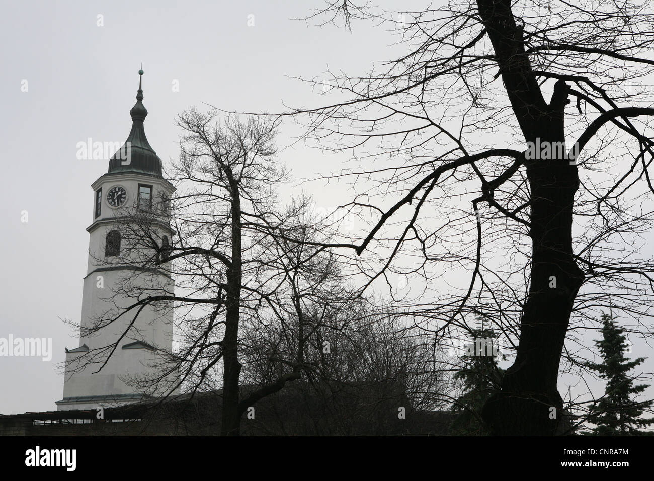Clock Tower in the Kalemegdan Fortress in Belgrade, Serbia. Stock Photo