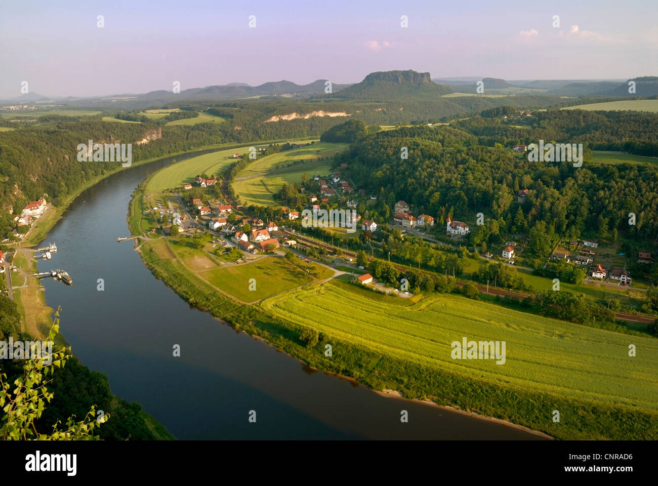 landscape, view from Bastei, Germany, Saxony, Saechsische Schweiz Stock Photo