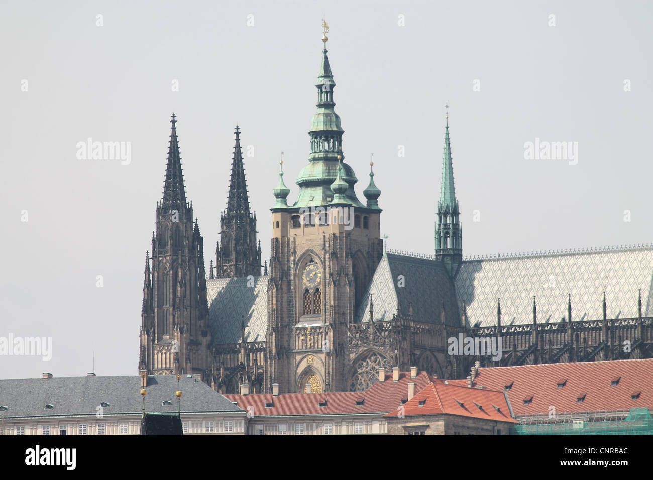 Prague castle and St Vitus Cathedral Prague Czech Stock Photo