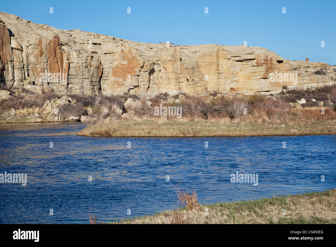 North Platte River in high desert landscape north of Saratoga, Wyoming
