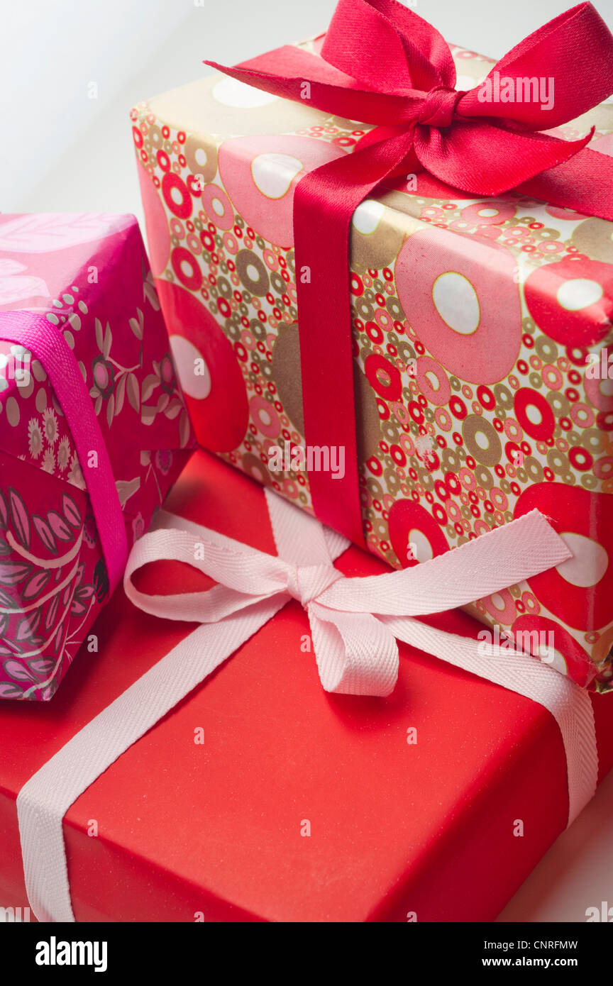 Festively wrapped gifts Stock Photo - Alamy