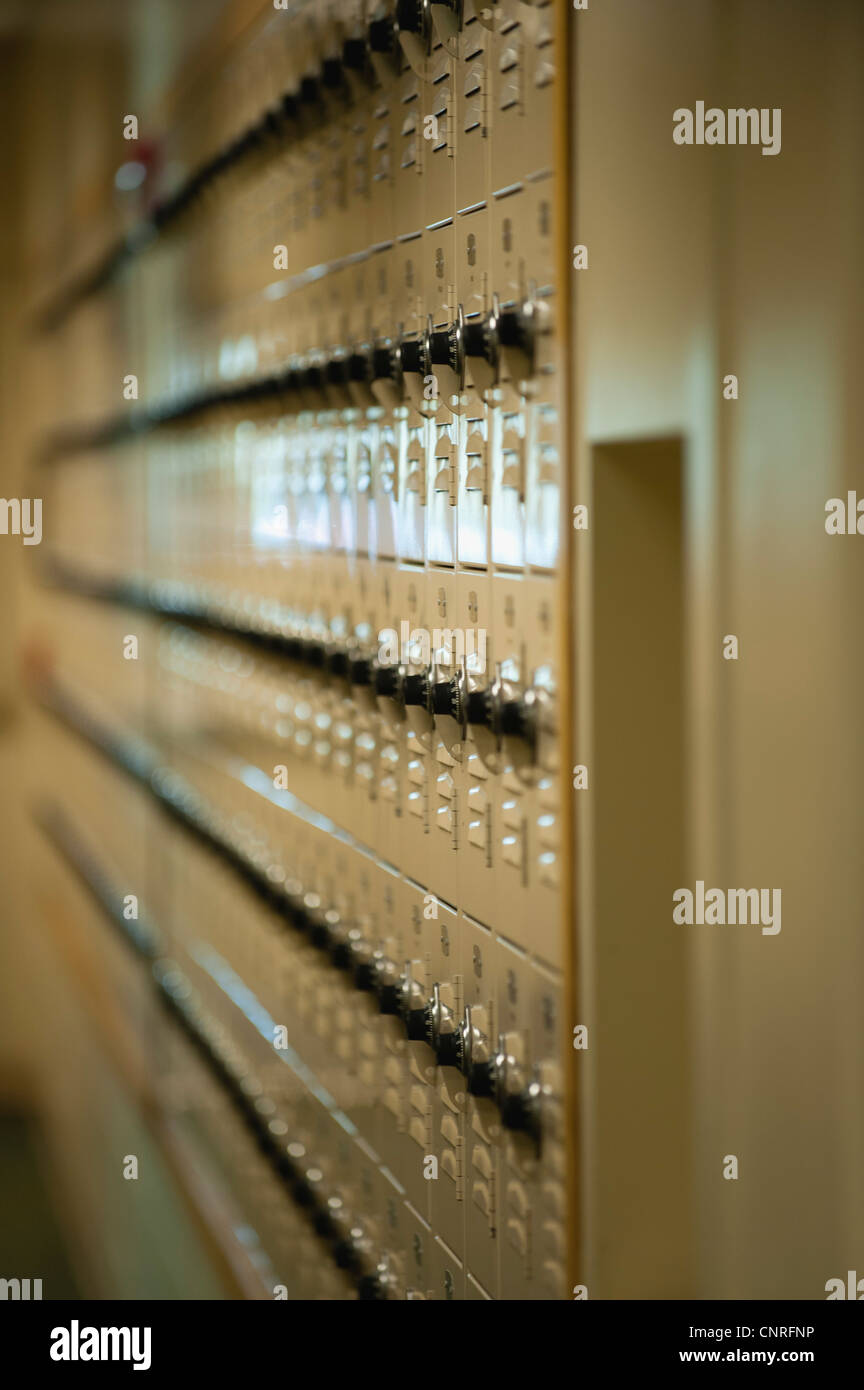 Lockers, diminishing perspective Stock Photo