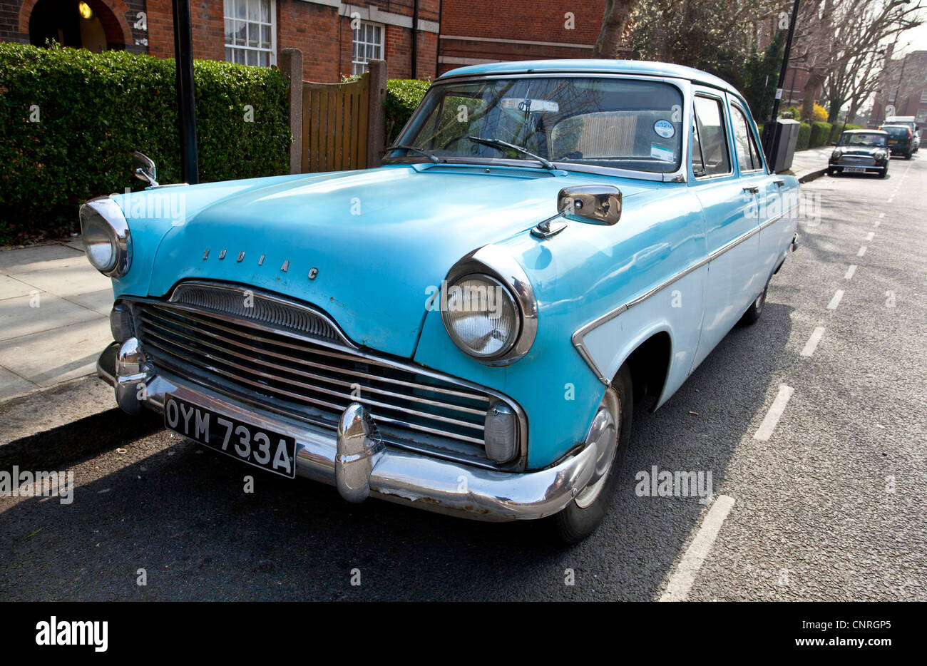 Front view of a Ford Zephyr Zodiac car parked on the street, London, England, UK Stock Photo