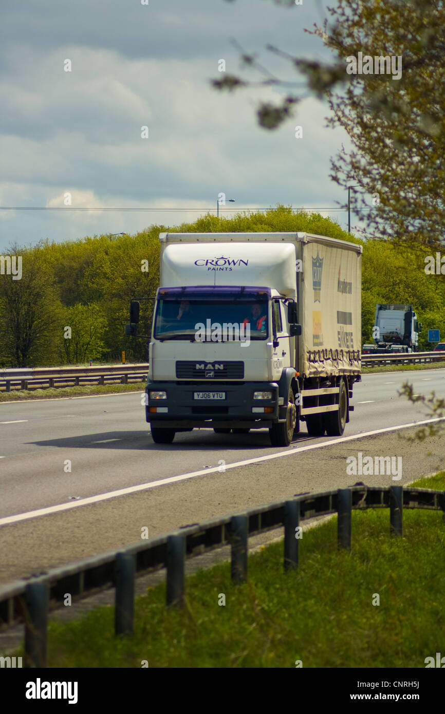 Crown HGV on M1 motorway Stock Photo