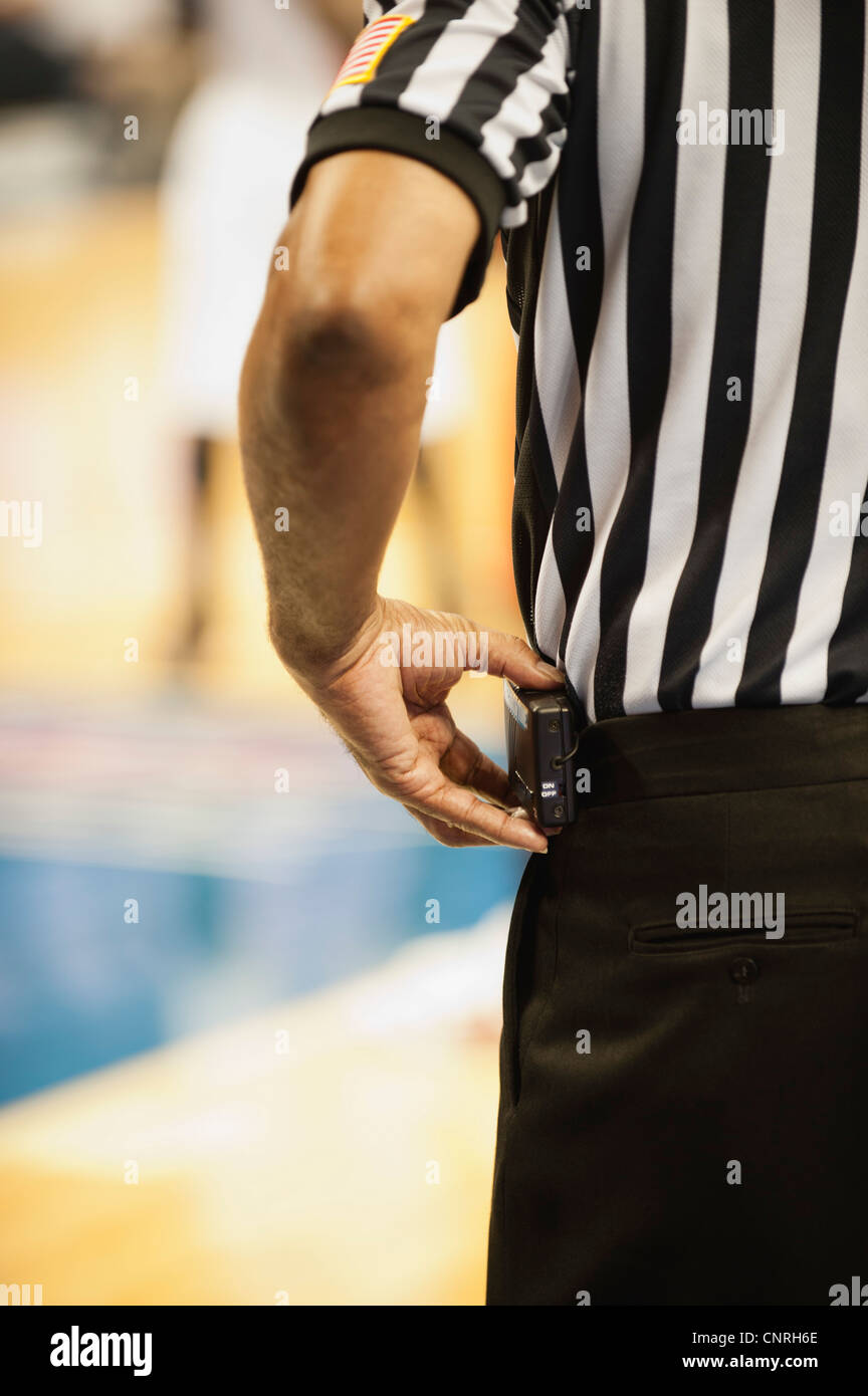 Basketball referee, cropped rear view Stock Photo