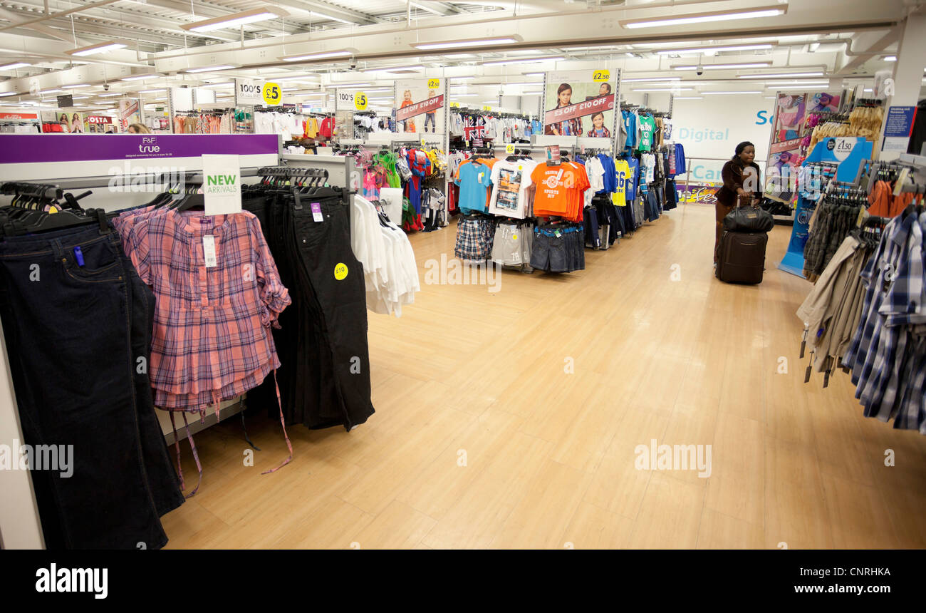 Sainsbury's clothing section, London, England, UK Stock Photo - Alamy