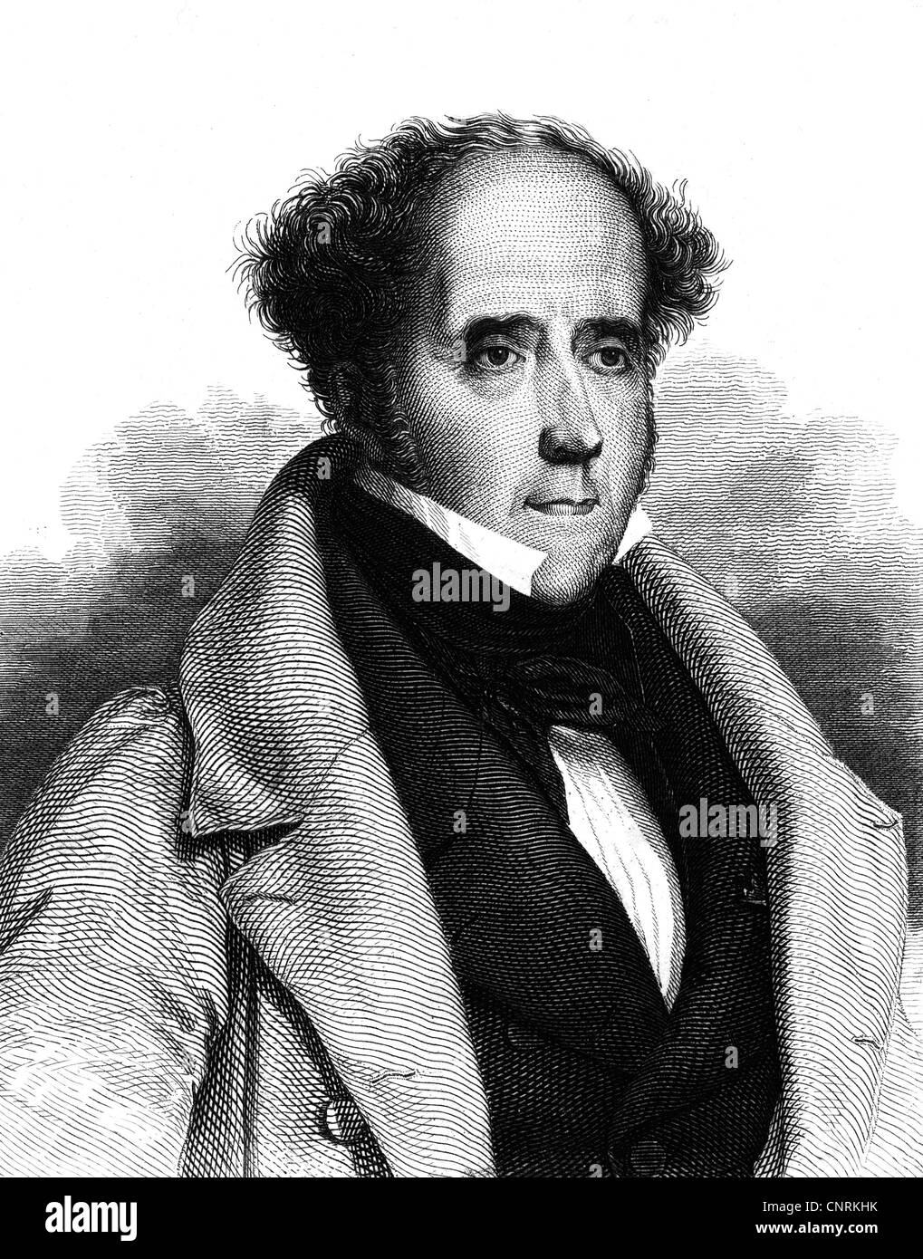 Chateaubriand, Francois Rene de, 4.9.1768 - 4.7.1848, French author / writer and politician, portrait, steel engraving, 19th century, Artist's Copyright has not to be cleared Stock Photo