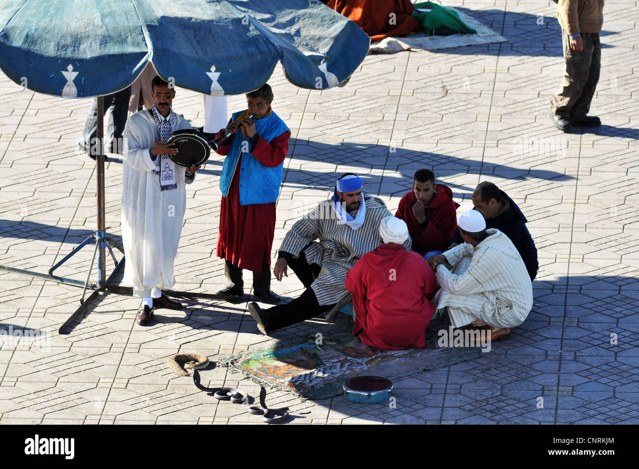 Snake Charmers, Marrakech, Morocco North Africa Stock Photo