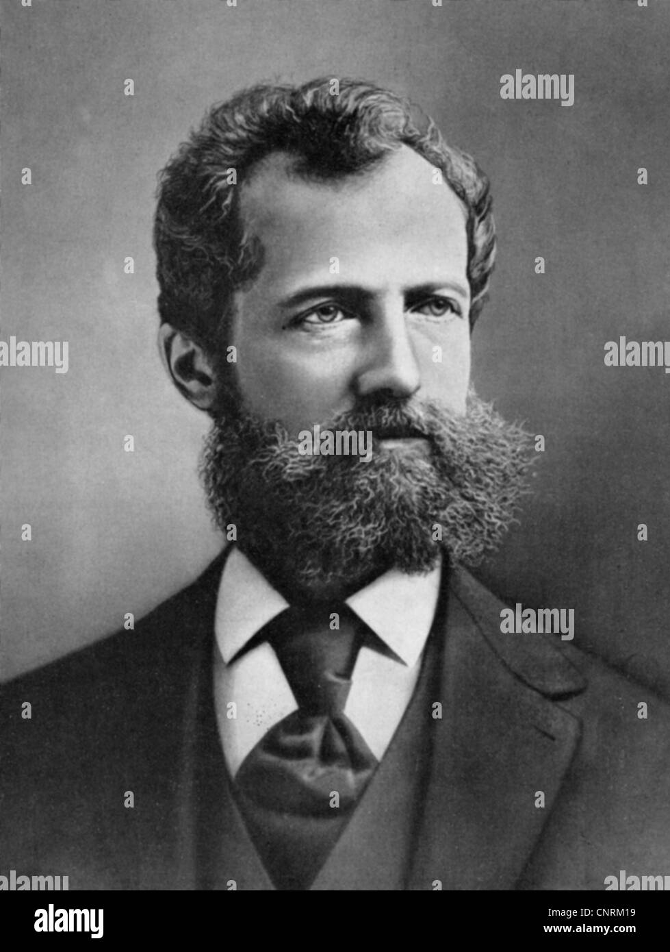 Mergenthaler, Ottmar, 11.5.1854 - 28.10.1899, German clockmaker, inventor of the Linotype machine, portrait, late 19th century, Stock Photo