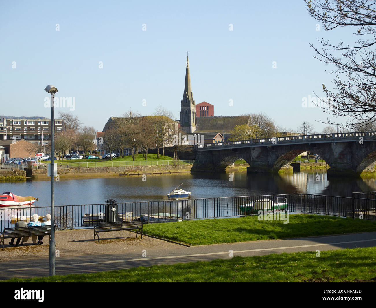 The River leven and old Dumbarton Bridge, Dumbarton, Scotland Stock