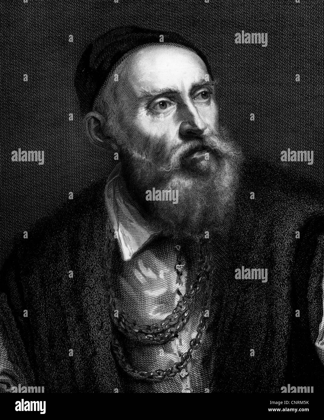Titian (Tiziano Vecellio), circa 1480 - 27.8.1576, Italian painter, portrait, steel engraving, 19th century, , Artist's Copyright has not to be cleared Stock Photo
