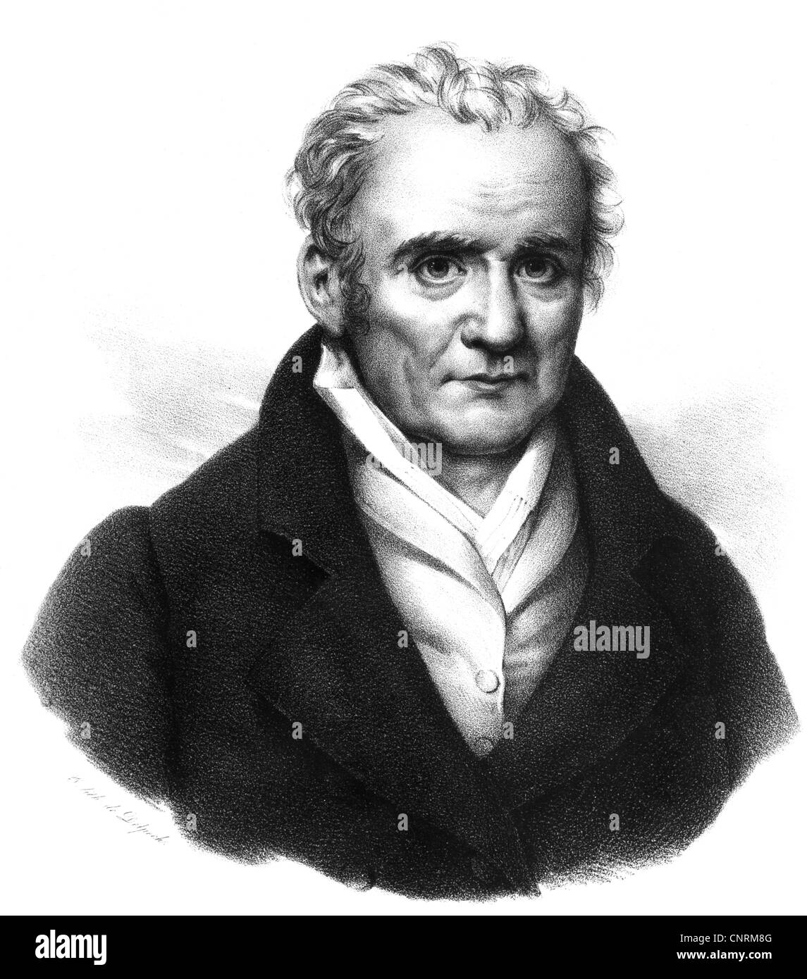 Monge, Gaspard, 9.5.1746 - 28.7.1818, French mathematician, physicist, portrait, lithograph by Delpech, according to Hesse, 19th century, Stock Photo