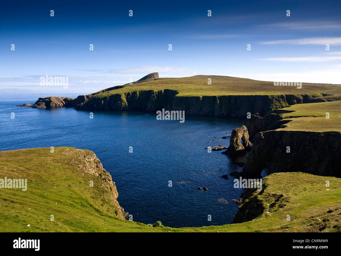bay at the coast of Fair Isle, United Kingdom, Scotland, Shetland Islands, Fair Isle Stock Photo