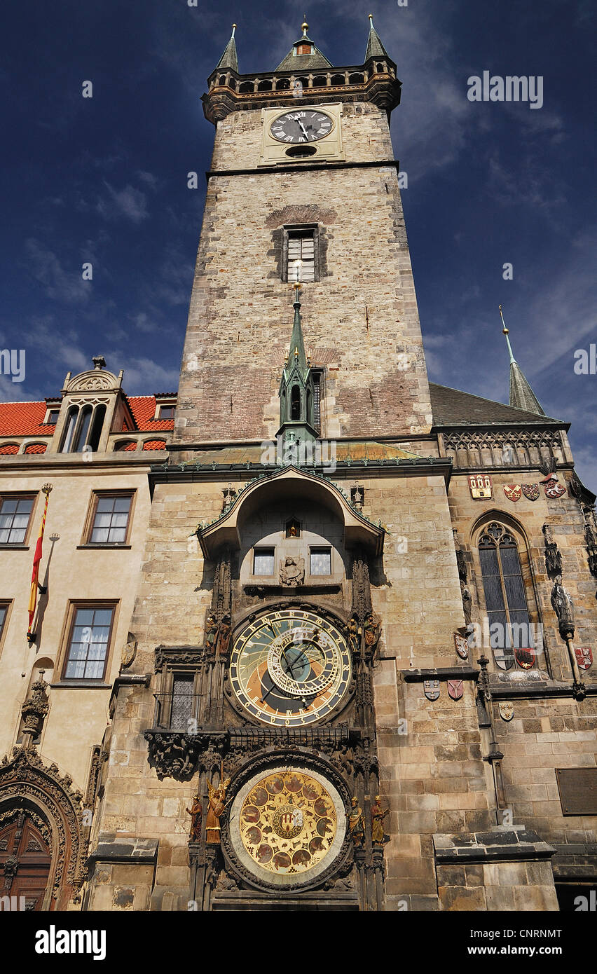 Prague Old Town Square Old Town Hall with Astronomical Clock Stock