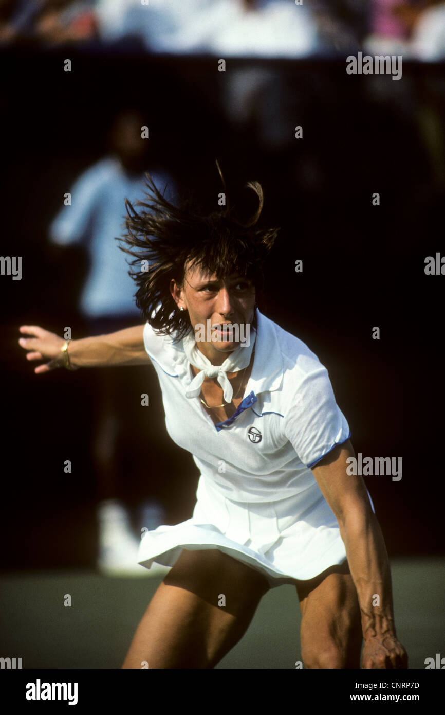 Martina Navratilova at the 1980 US Open. Stock Photo