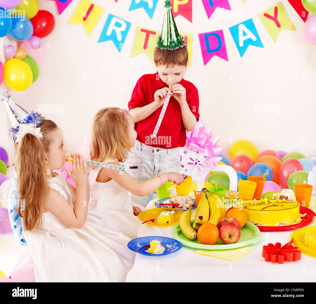 Children happy birthday party Stock Photo Alamy