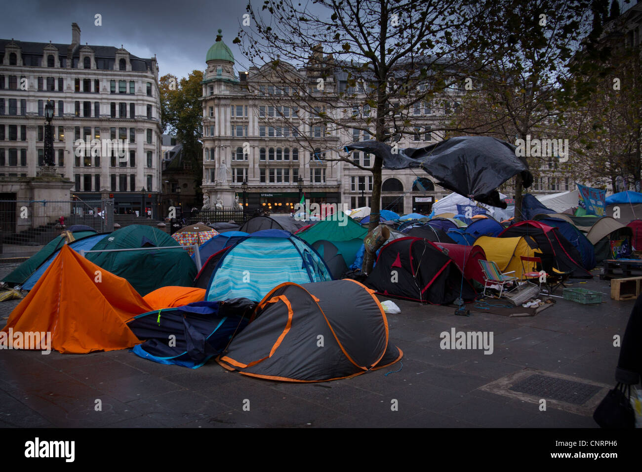 Occupy protesters camp by St. Paul's cathedral in London Stock Photo