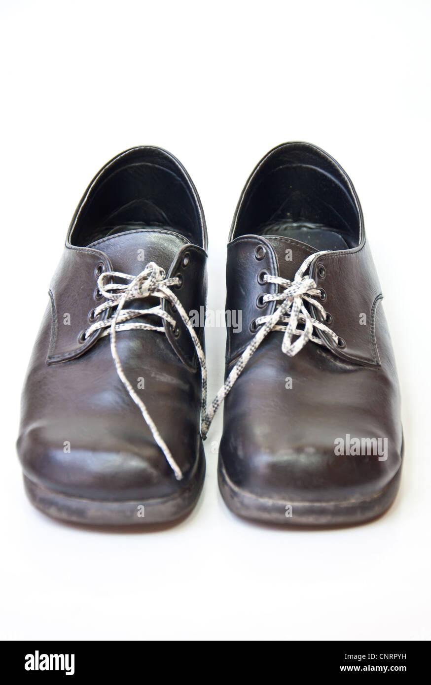 black shoe on white background Stock Photo - Alamy