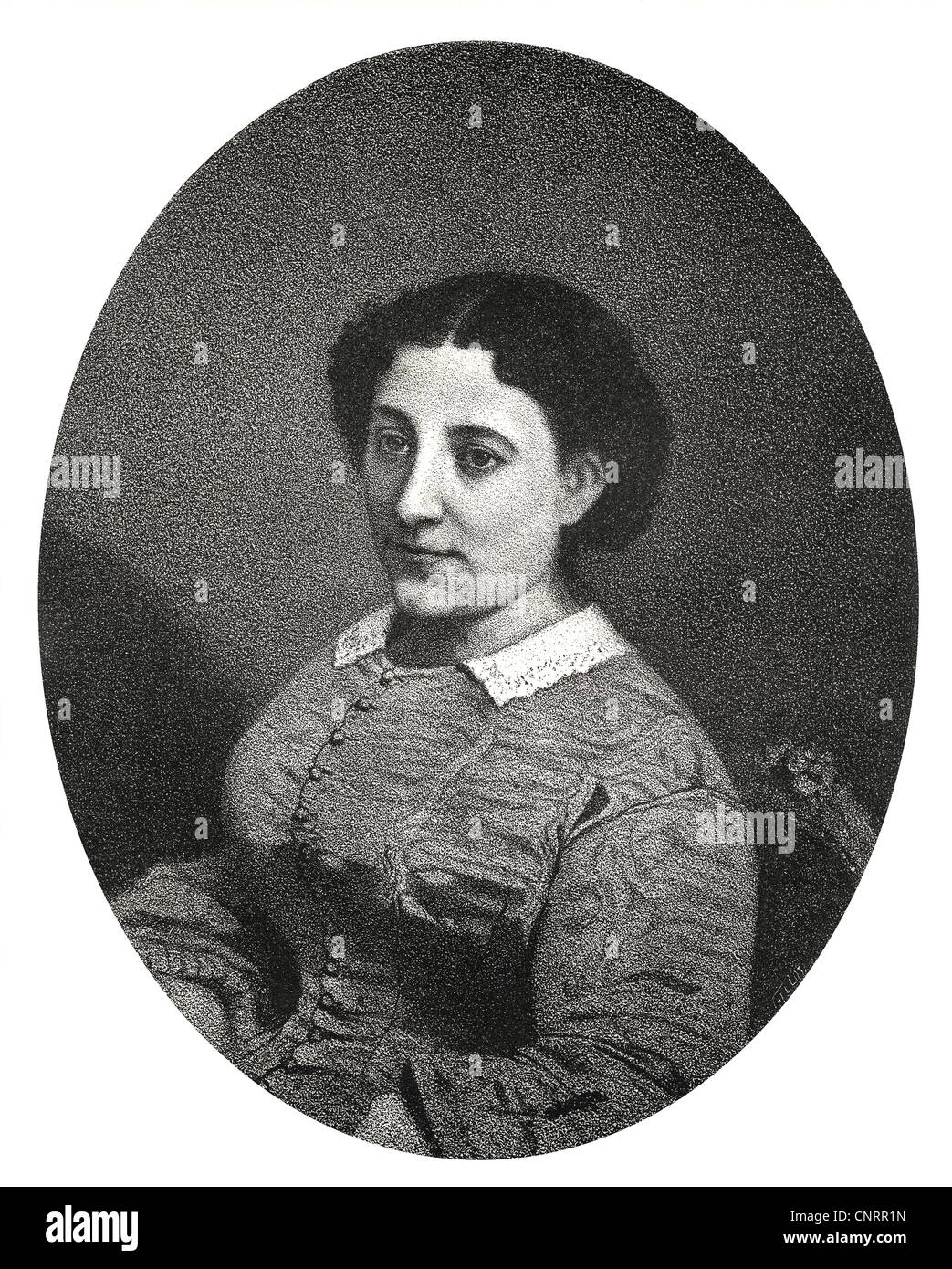 The French actress Ethelie Madeleine Brohan, 19th Century, Historic steel engraving from the 19th century, Stock Photo