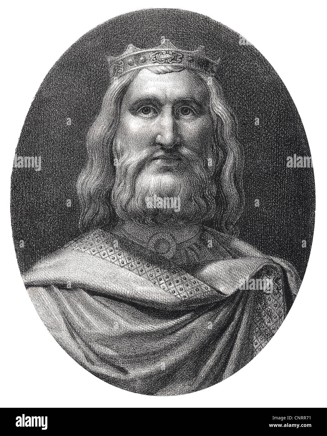 Frankish king of the Merovingian dynasty, Chlodwig I or Chlodowech or Clovis or Chlodovechus, the founder of the Frankish Empire Stock Photo