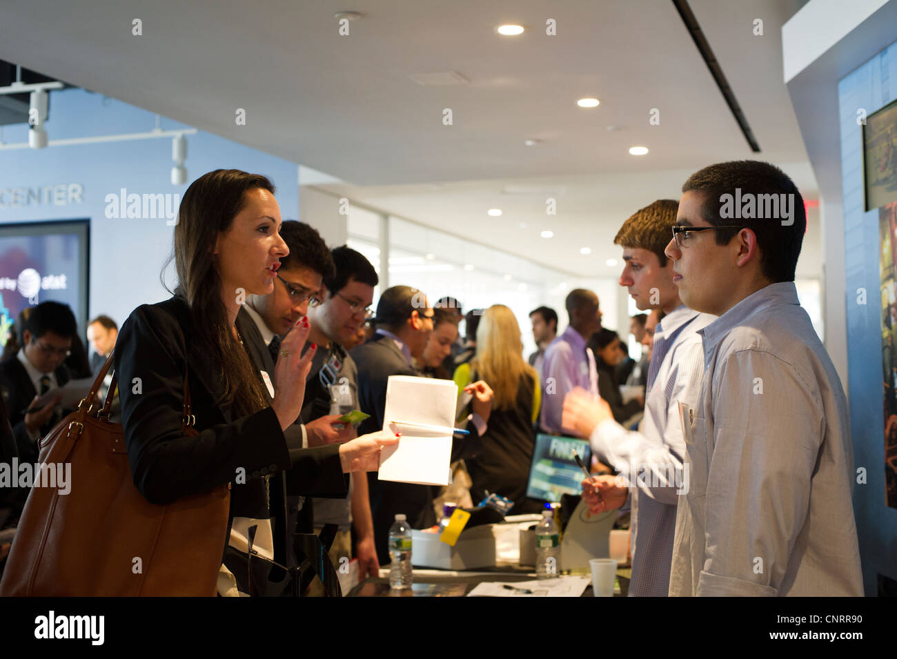 Job seekers attend the Third Annual NYC Startup Job Fair in New York