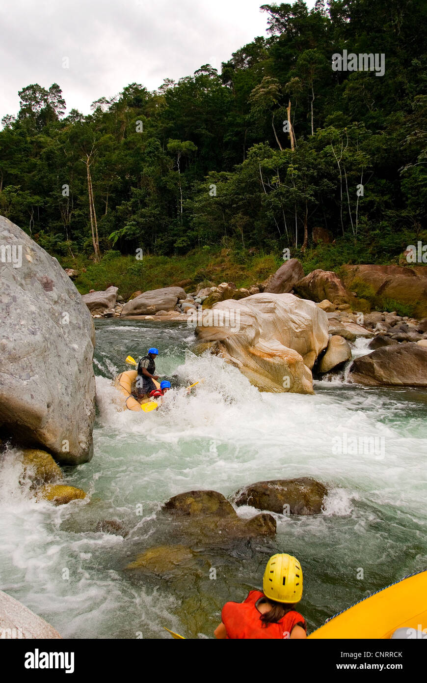 Whitewater rafting on the Rio Cangrejal. Stock Photo